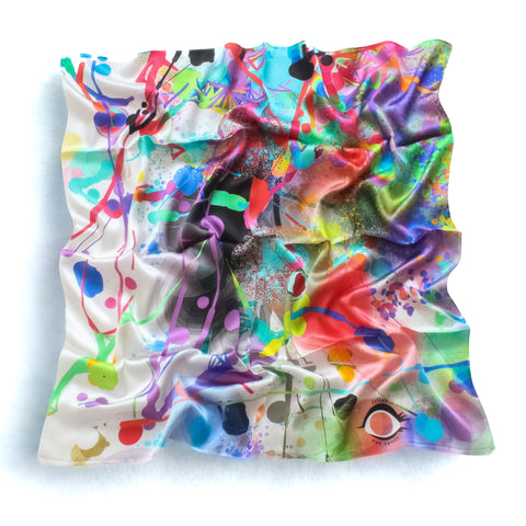 luxury silk scarf | visual symphony (90x90cm)