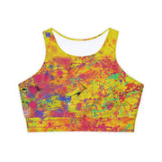 Fully Lined, Padded Sports Bra- Acid Rain