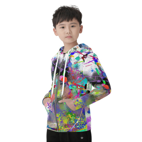 Kids Zip Hoodie- Visual Symphony