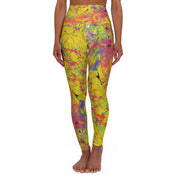 High Waisted Yoga Leggings- Acid Rain