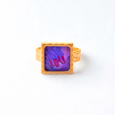 bold gold square ring