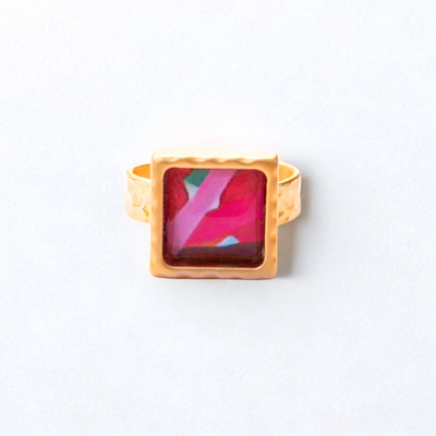 bold gold square ring