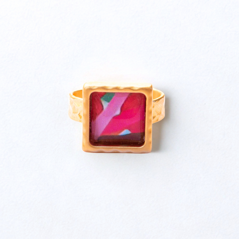 bold gold square ring