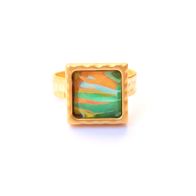 bold gold square ring