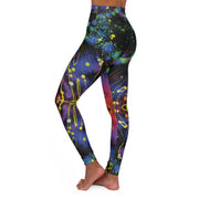 High Waisted Yoga Leggings- Nebula