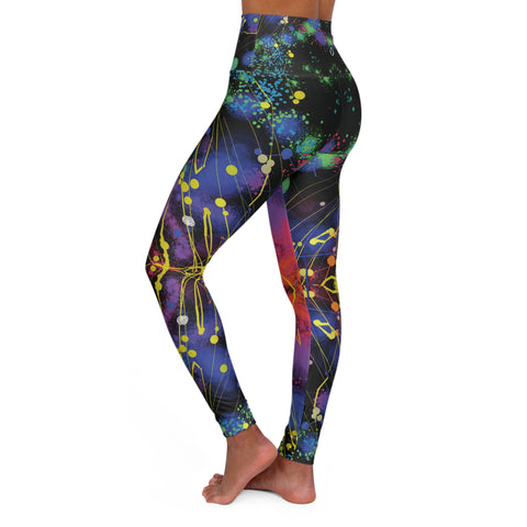 High Waisted Yoga Leggings- Nebula