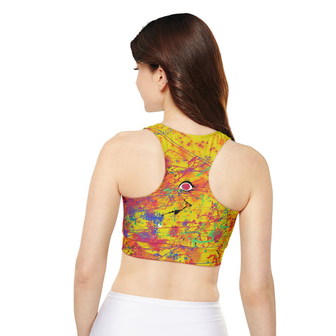 Fully Lined, Padded Sports Bra- Acid Rain