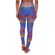 High Waisted Yoga Leggings- Coral Reef