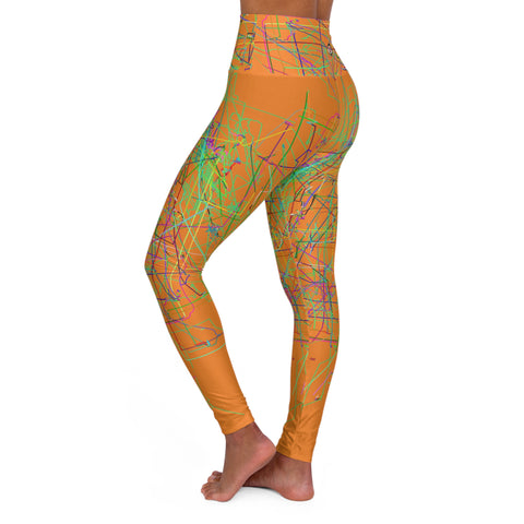 High Waisted Yoga Leggings- Spider's Web