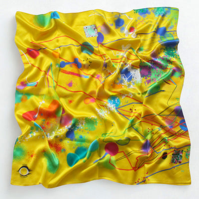 luxury silk scarf | yayoi inspiration (90x90cm)