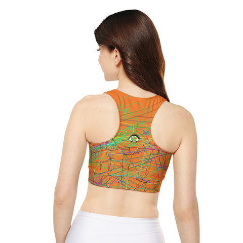 Fully Lined, Padded Sports Bra- Spider's Web