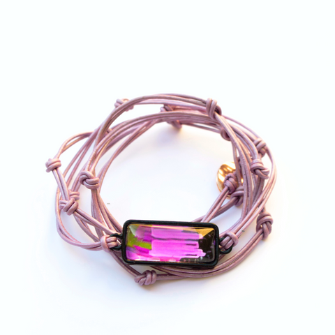 leather charm bracelet