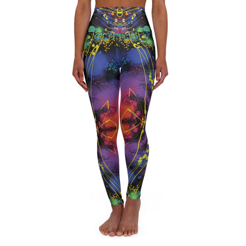 High Waisted Yoga Leggings- Nebula