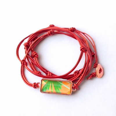 leather charm bracelet