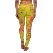 High Waisted Yoga Leggings- Acid Rain