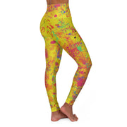 High Waisted Yoga Leggings- Acid Rain