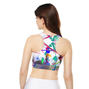 Fully Lined, Padded Sports Bra- Visual Symphony