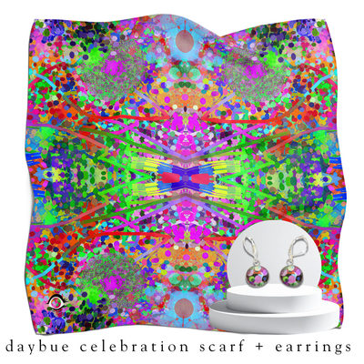 holiday bundle | daybue celebration silk scarf + darling drop earrings