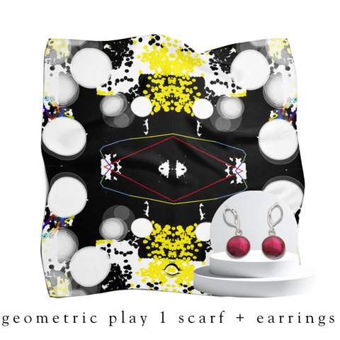 holiday bundle | geometric play 1 silk scarf + darling drop earrings