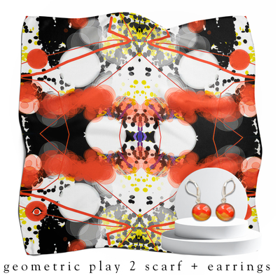 holiday bundle | geometric play 2 silk scarf + darling drop earrings