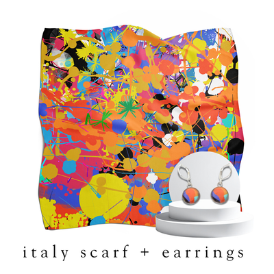 holiday bundle | italy silk scarf + darling drop earrings