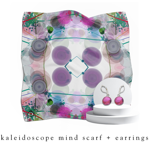 holiday bundle | kaleidoscope mind silk scarf + darling drop earrings