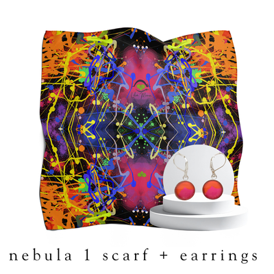 holiday bundle | nebula 1 silk scarf + darling drop earrings