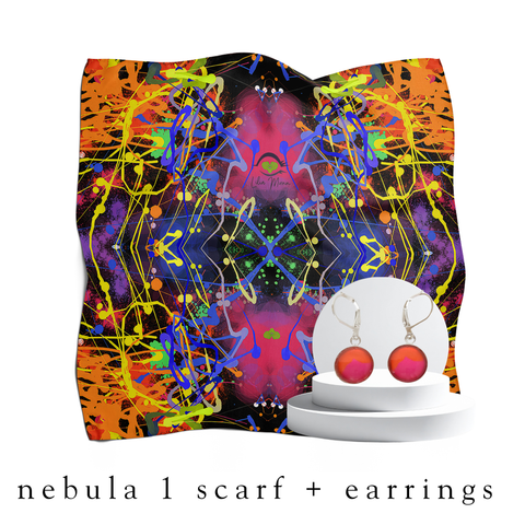 holiday bundle | nebula 1 silk scarf + darling drop earrings