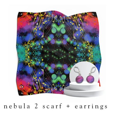 holiday bundle | nebula 2 silk scarf + darling drop earrings